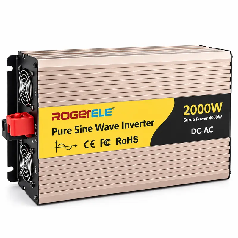 Bộ Chuyển Nguồn 12V Sang 220V Rogerele 2000W Sóng Sin